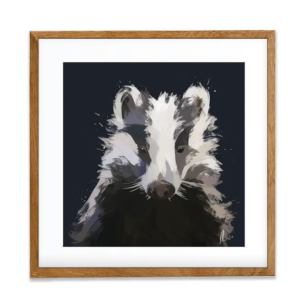 Badger Framed Art Print Badger Framed Art Print wall art product Aimee Linzi