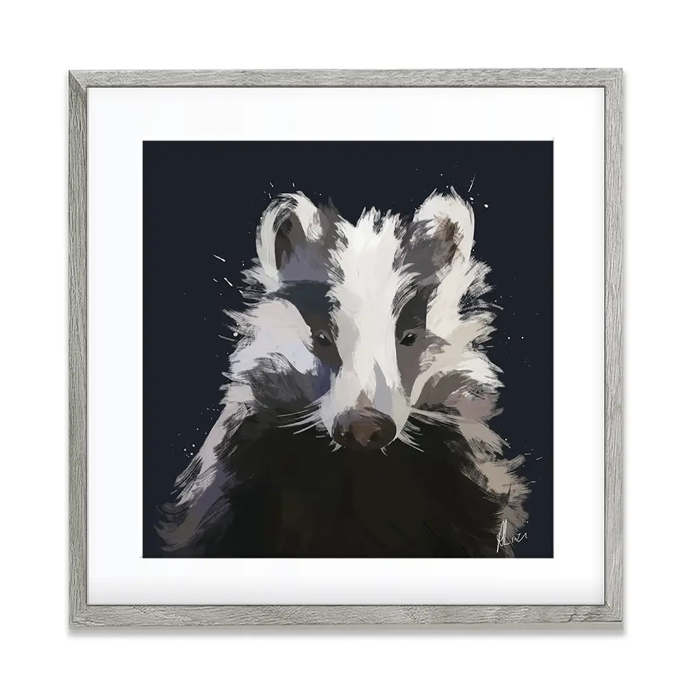 Badger Framed Art Print Badger Framed Art Print wall art product Aimee Linzi