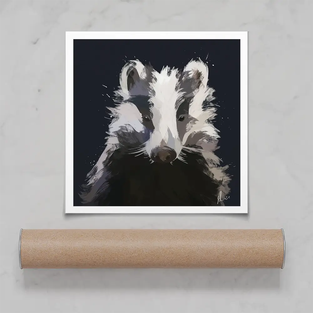 Badger Square Art Print Badger Square Art Print wall art product Aimee Linzi