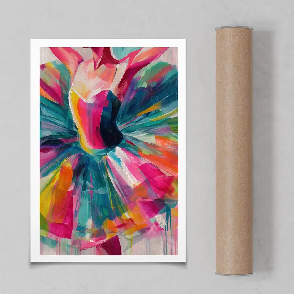 Ballerina In Colour Art Print Ballerina In Colour Art Print wall art product Chromatic Storm Studio