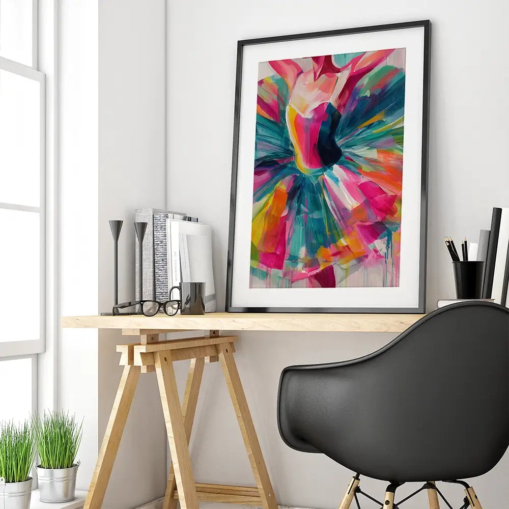 Ballerina In Colour Framed Art Print Ballerina In Colour Framed Art Print wall art product Chromatic Storm Studio