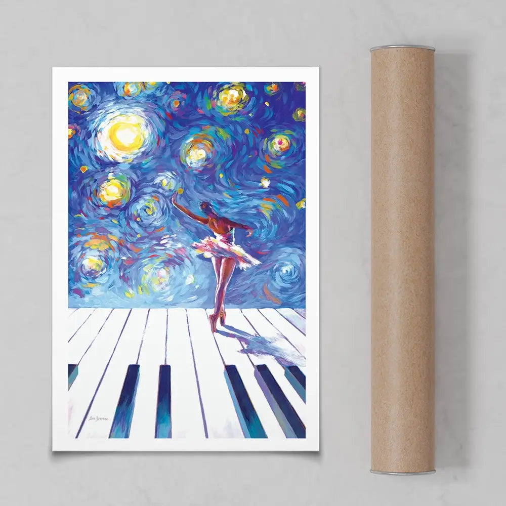 Ballerina Starry Night Art Print Ballerina Starry Night Art Print wall art product Leon Devenice
