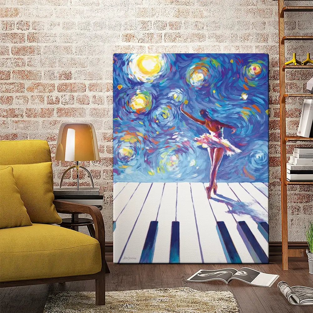 Ballerina Starry Night Canvas Print Ballerina Starry Night Canvas Print wall art product Leon Devenice