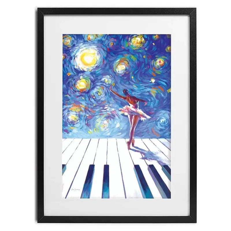 Ballerina Starry Night Framed Art Print Ballerina Starry Night Framed Art Print wall art product Leon Devenice