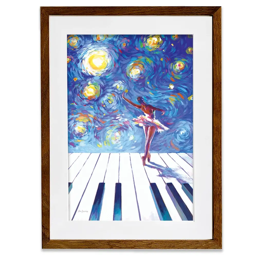 Ballerina Starry Night Framed Art Print Ballerina Starry Night Framed Art Print wall art product Leon Devenice