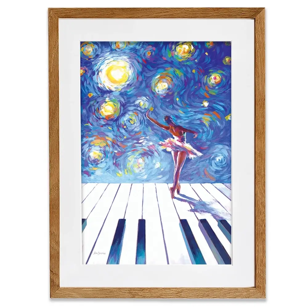 Ballerina Starry Night Framed Art Print Ballerina Starry Night Framed Art Print wall art product Leon Devenice