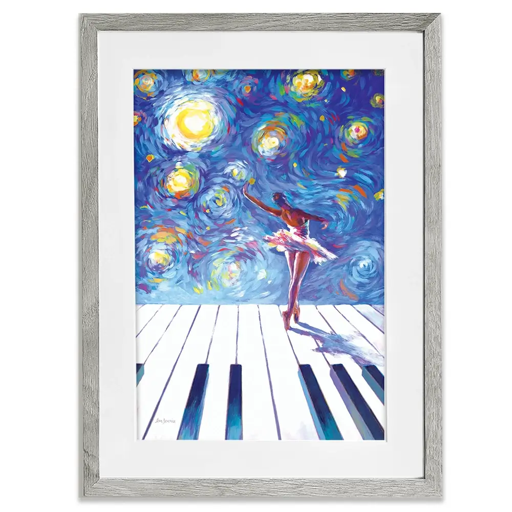 Ballerina Starry Night Framed Art Print Ballerina Starry Night Framed Art Print wall art product Leon Devenice