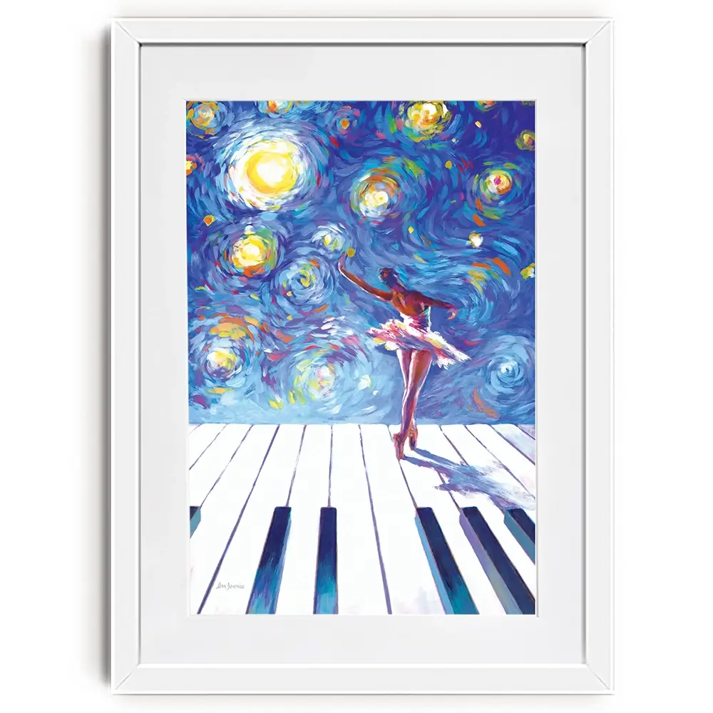 Ballerina Starry Night Framed Art Print Ballerina Starry Night Framed Art Print wall art product Leon Devenice