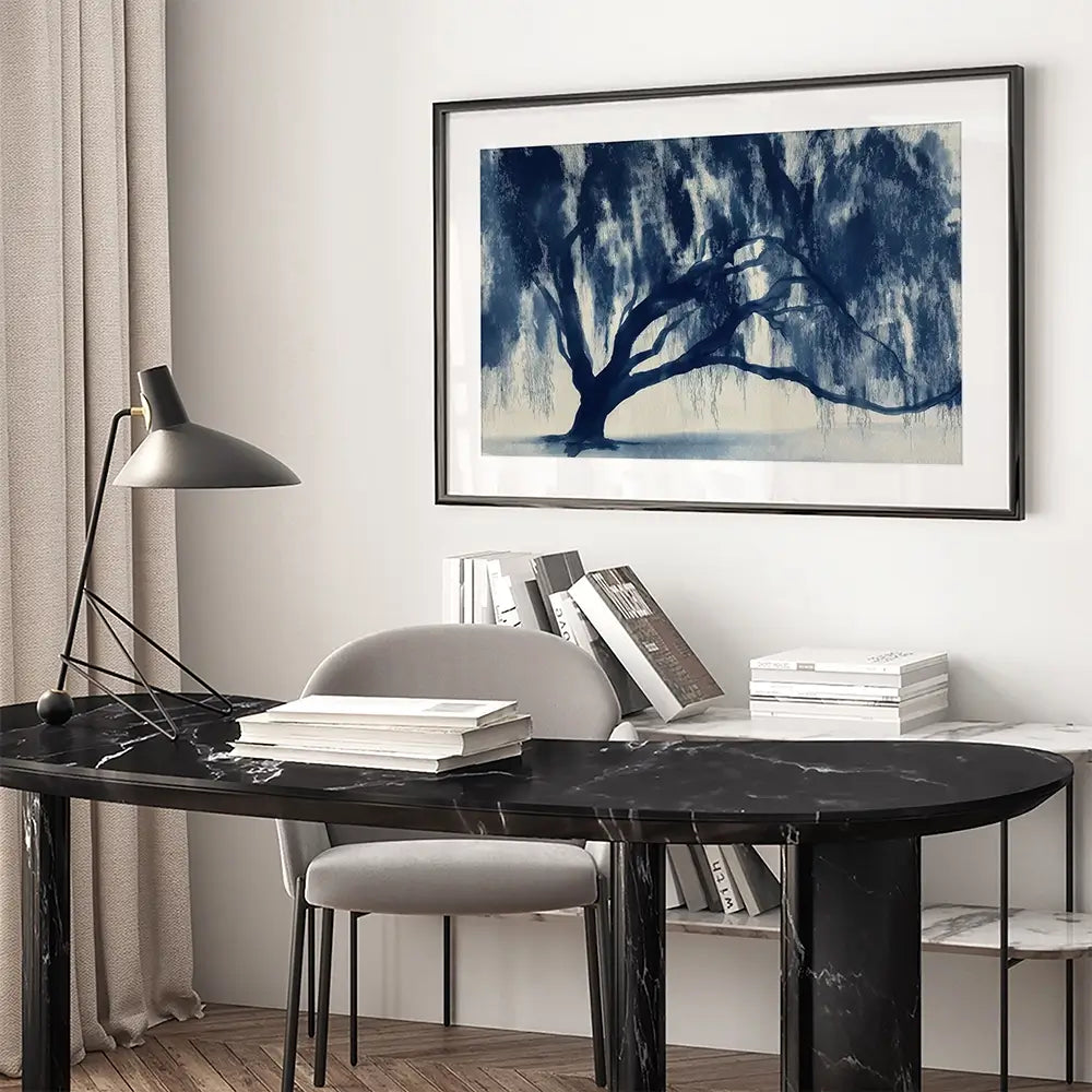 Banyan Tree Canopy Silhouette Framed Art Print Banyan Tree Canopy Silhouette Framed Art Print wall art product Chromatic Storm Studio