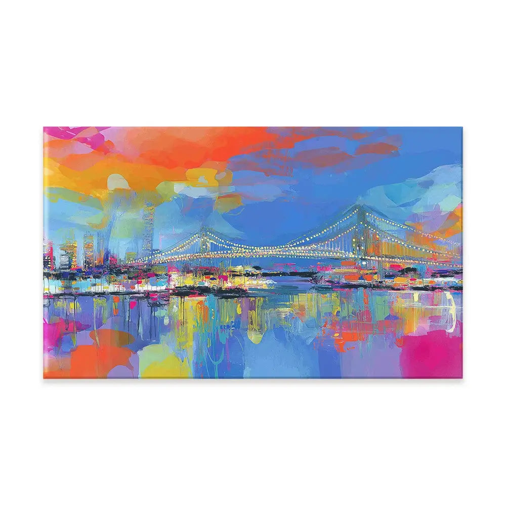 Bay Bridge Aglow Canvas Print Bay Bridge Aglow Canvas Print wall art product Chromatic Storm Studio