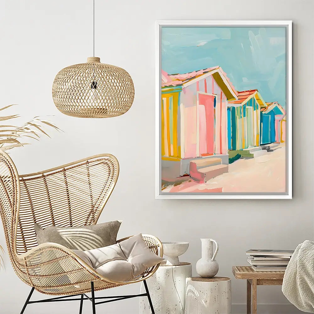 Beach Bungalows Canvas Print Beach Bungalows Canvas Print wall art product LSR Design Studio - Independent