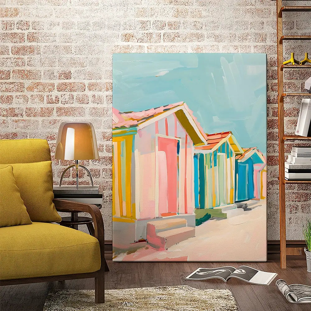 Beach Bungalows Canvas Print Beach Bungalows Canvas Print wall art product LSR Design Studio - Independent
