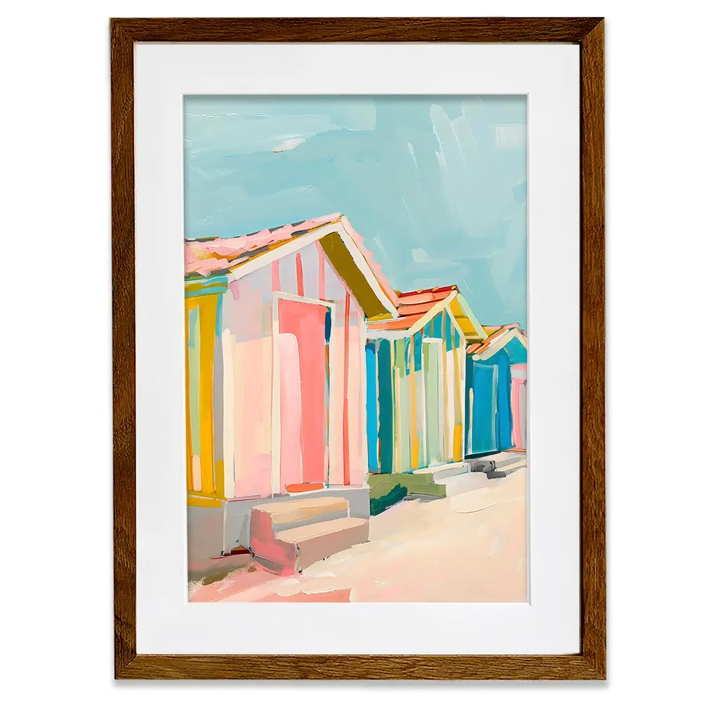 Beach Bungalows Framed Art Print Beach Bungalows Framed Art Print wall art product LSR Design Studio - Independent