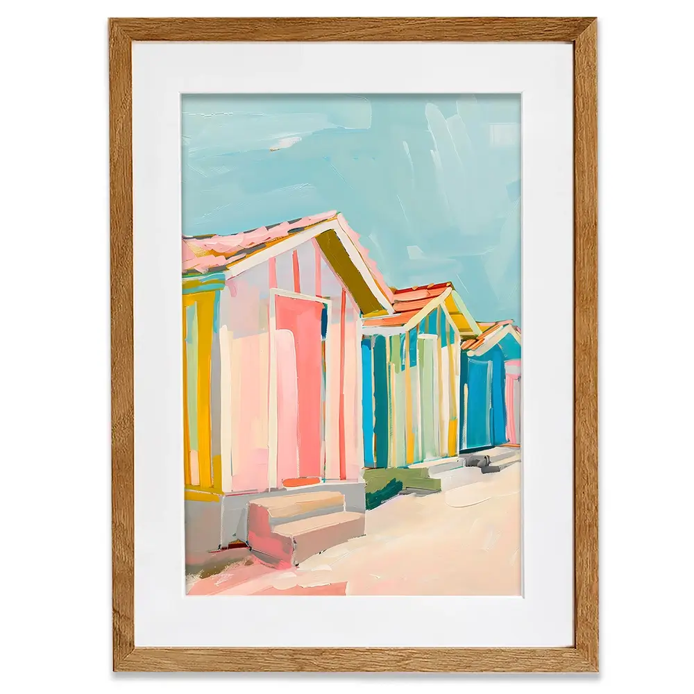 Beach Bungalows Framed Art Print Beach Bungalows Framed Art Print wall art product LSR Design Studio - Independent
