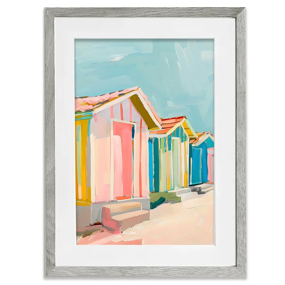 Beach Bungalows Framed Art Print Beach Bungalows Framed Art Print wall art product LSR Design Studio - Independent