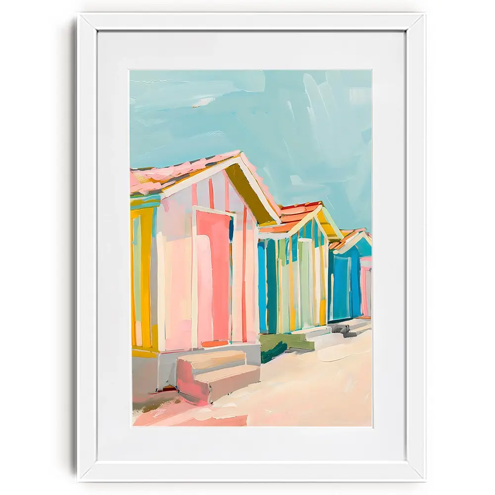 Beach Bungalows Framed Art Print Beach Bungalows Framed Art Print wall art product LSR Design Studio - Independent