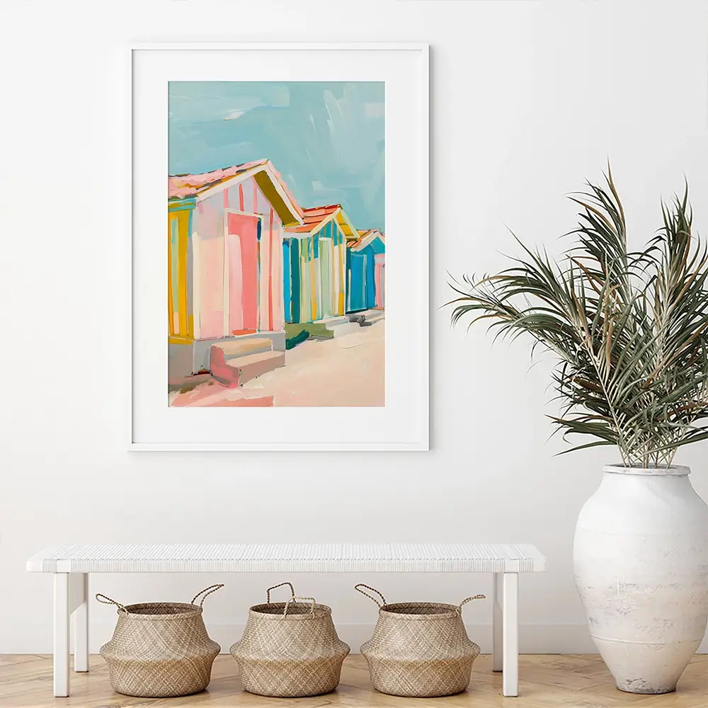 Beach Bungalows Framed Art Print Beach Bungalows Framed Art Print wall art product LSR Design Studio - Independent
