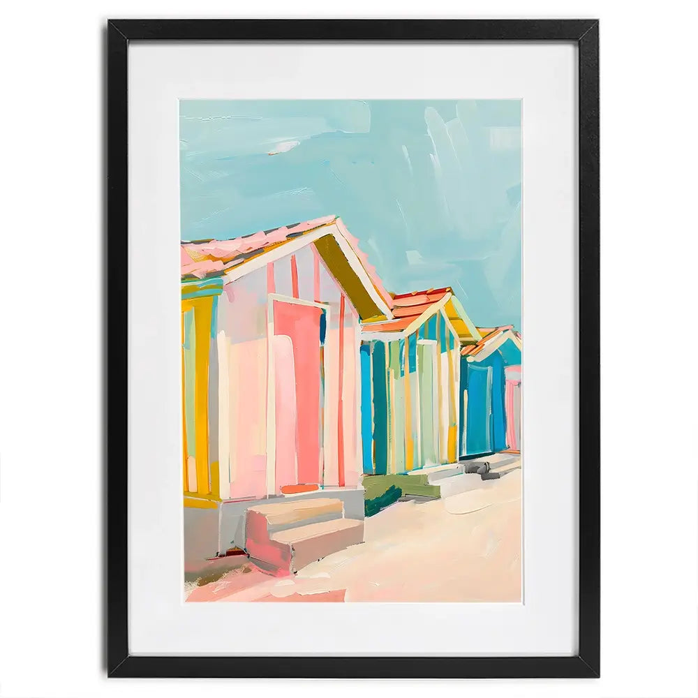 Beach Bungalows Framed Art Print Beach Bungalows Framed Art Print wall art product LSR Design Studio - Independent