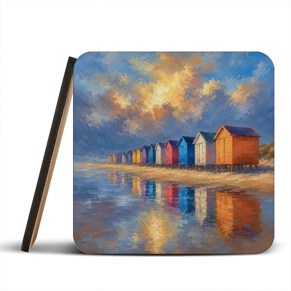 Beach Hut Love Coaster Set Beach Hut Love Coaster Set wall art product David Alexander Elder