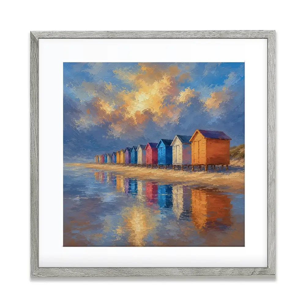Beach Hut Love Square Framed Art Print Beach Hut Love Square Framed Art Print wall art product David Alexander Elder