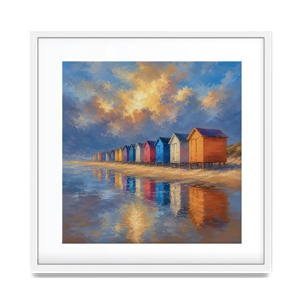 Beach Hut Love Square Framed Art Print Beach Hut Love Square Framed Art Print wall art product David Alexander Elder