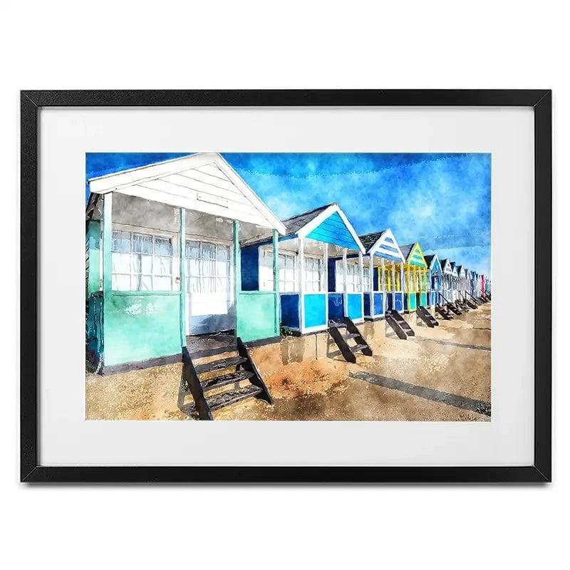Beach Huts Framed Art Print Beach Huts Framed Art Print wall art product Helen Hotson / Shutterstock