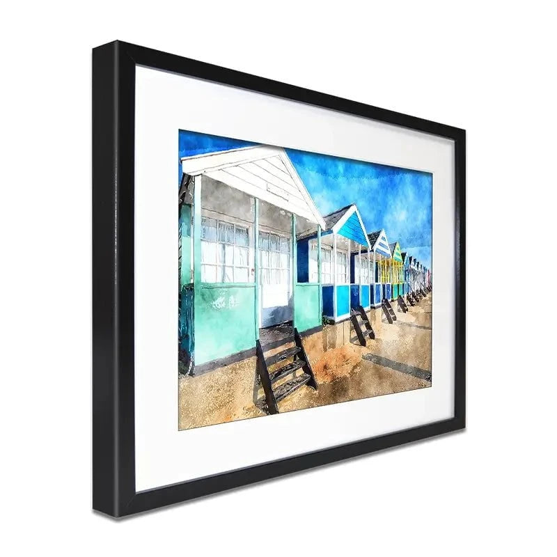 Beach Huts Framed Art Print Beach Huts Framed Art Print wall art product Helen Hotson / Shutterstock