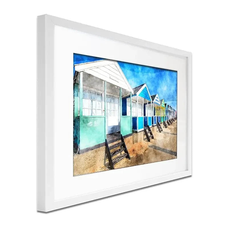 Beach Huts Framed Art Print Beach Huts Framed Art Print wall art product Helen Hotson / Shutterstock