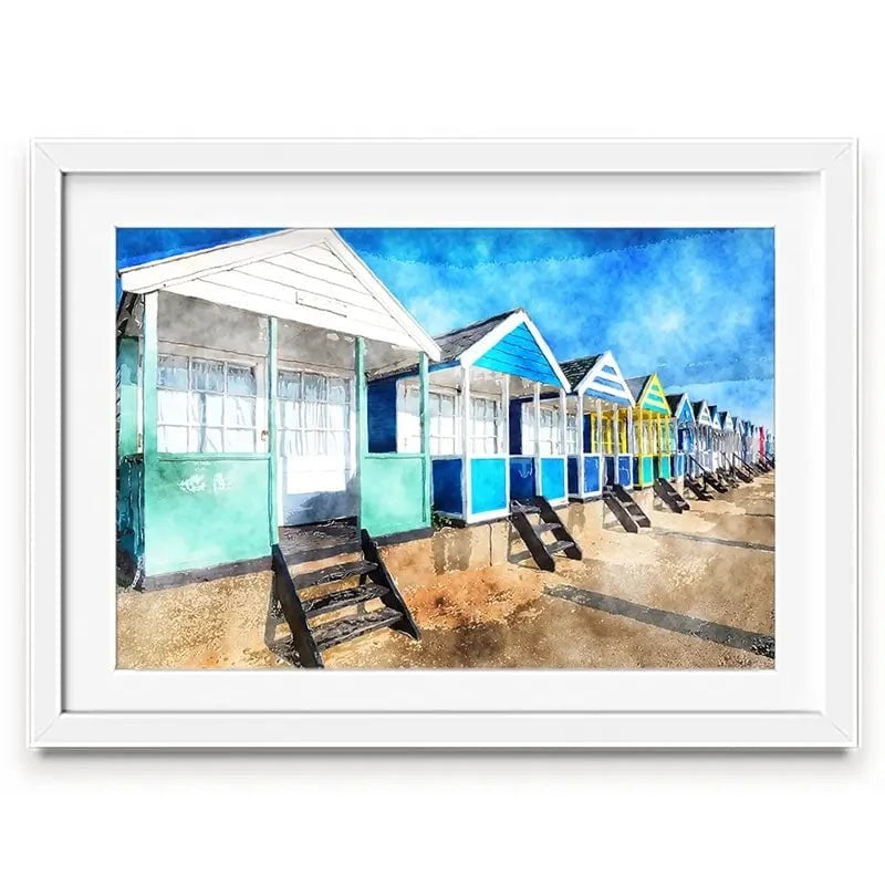 Beach Huts Framed Art Print Beach Huts Framed Art Print wall art product Helen Hotson / Shutterstock