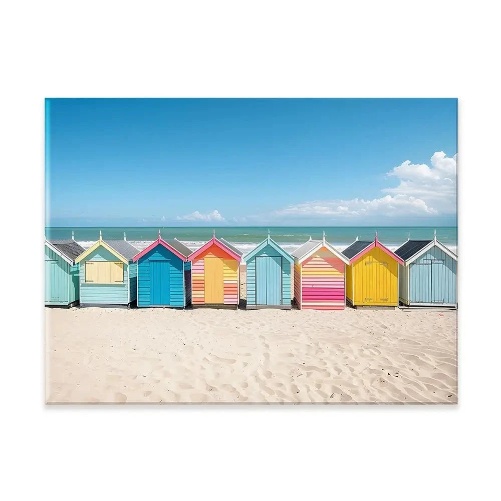 Beach Huts In A Row Canvas Print Beach Huts In A Row Canvas Print wall art product Art Print Shop