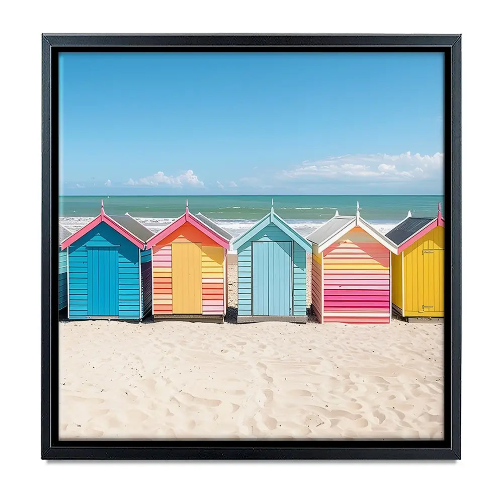 Beach Huts In A Row Oversized Canvas Print Beach Huts In A Row Oversized Canvas Print wall art product Art Print Shop