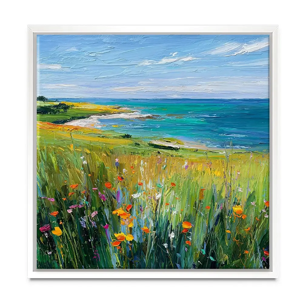 Beachy Blossoms Square Canvas Print Beachy Blossoms Square Canvas Print wall art product David Alexander Elder