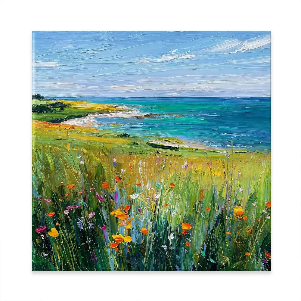 Beachy Blossoms Square Canvas Print Beachy Blossoms Square Canvas Print wall art product David Alexander Elder