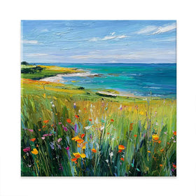Beachy Blossoms Square Canvas Print Beachy Blossoms Square Canvas Print wall art product David Alexander Elder
