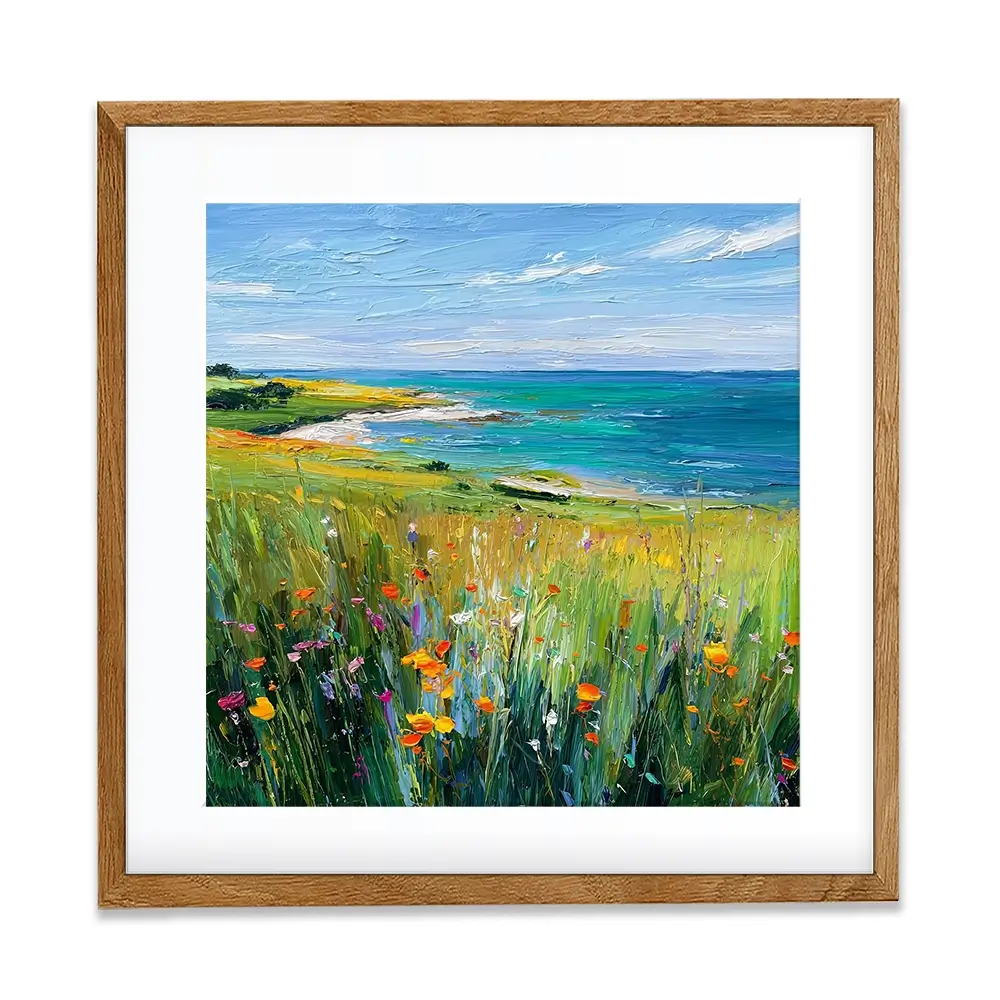 Beachy Blossoms Square Framed Art Print Beachy Blossoms Square Framed Art Print wall art product David Alexander Elder