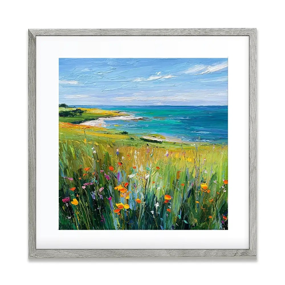 Beachy Blossoms Square Framed Art Print Beachy Blossoms Square Framed Art Print wall art product David Alexander Elder