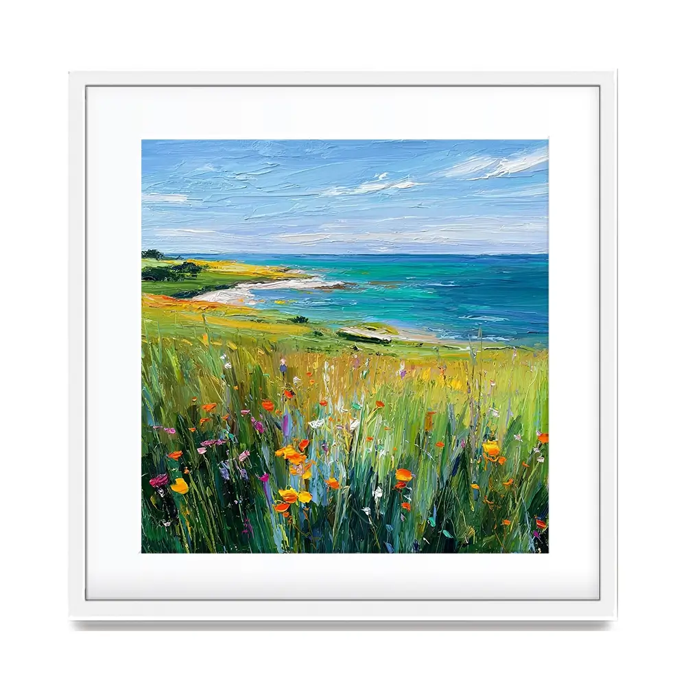 Beachy Blossoms Square Framed Art Print Beachy Blossoms Square Framed Art Print wall art product David Alexander Elder