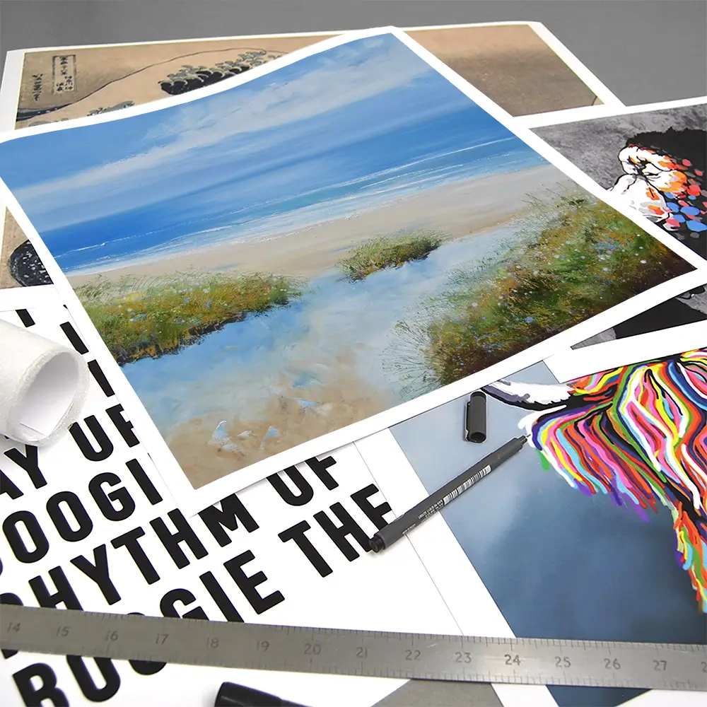 Beachy Square Art Print Beachy Square Art Print wall art product Laure Bury