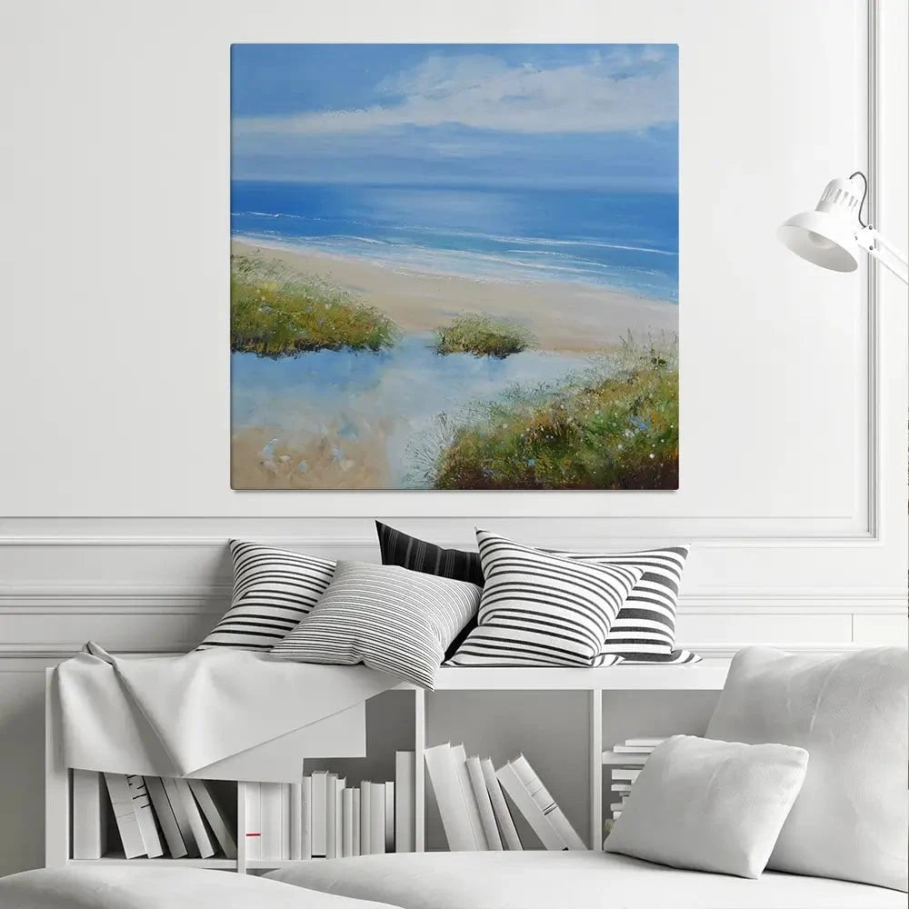 Beachy Square Canvas Print Beachy Square Canvas Print wall art product Laure Bury
