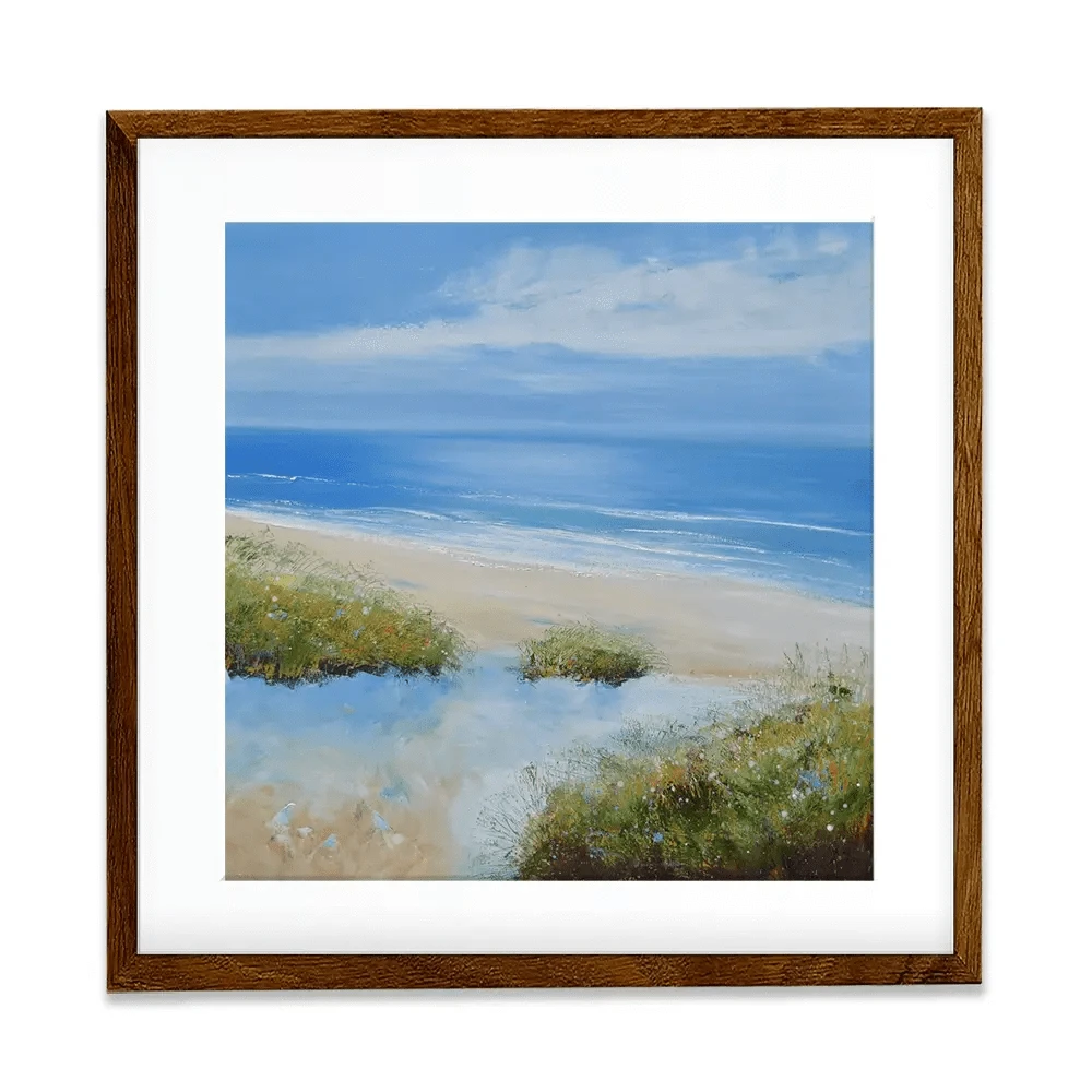 Beachy Square Framed Art Print Beachy Square Framed Art Print wall art product Laure Bury