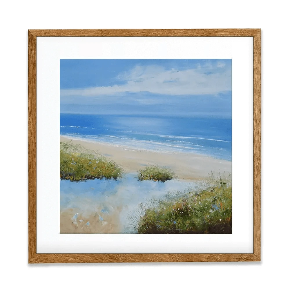 Beachy Square Framed Art Print Beachy Square Framed Art Print wall art product Laure Bury