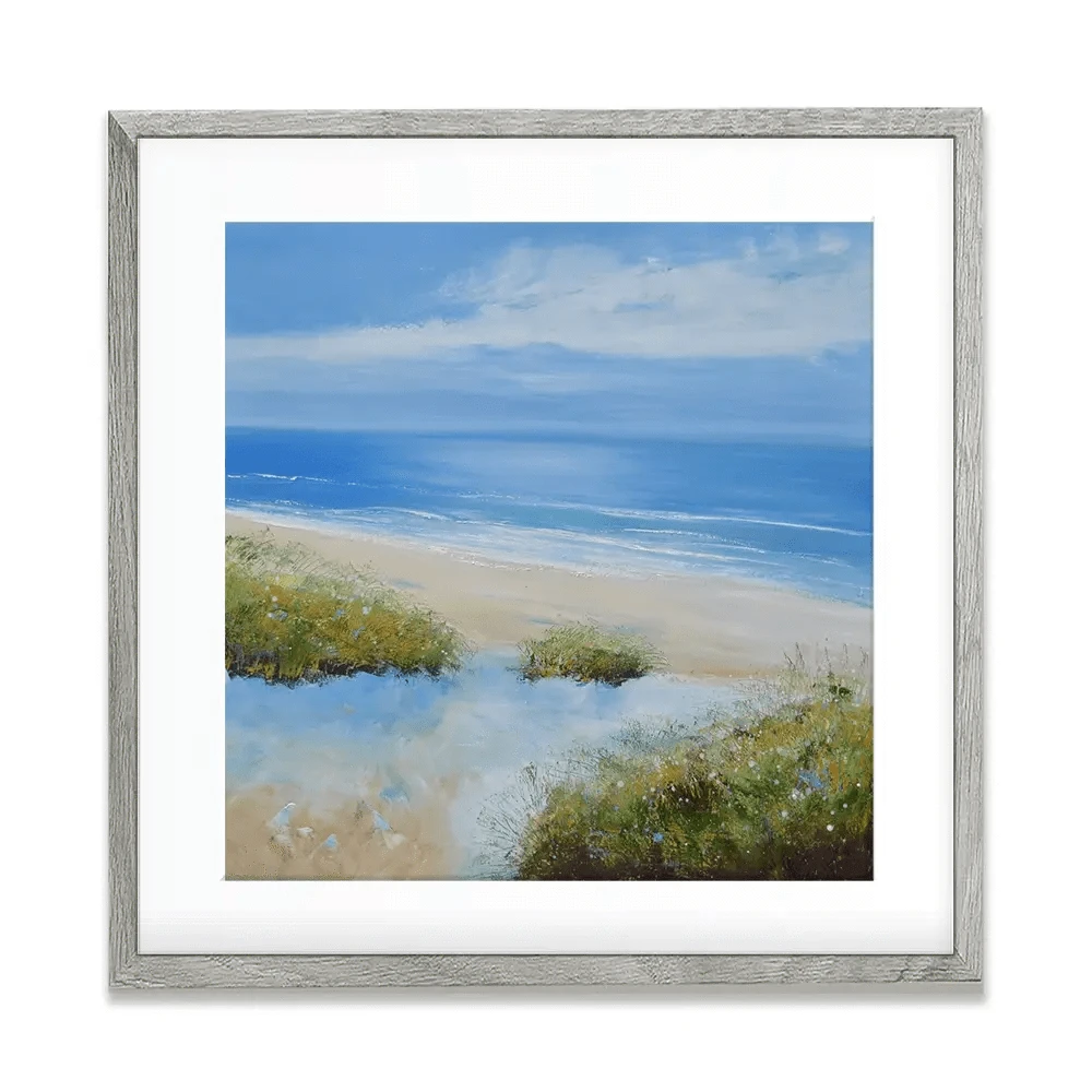 Beachy Square Framed Art Print Beachy Square Framed Art Print wall art product Laure Bury