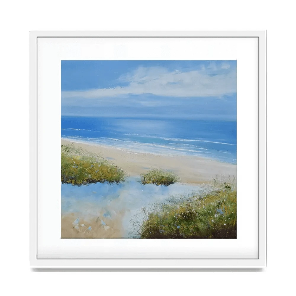 Beachy Square Framed Art Print Beachy Square Framed Art Print wall art product Laure Bury