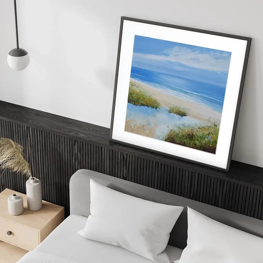 Beachy Square Framed Art Print Beachy Square Framed Art Print wall art product Laure Bury