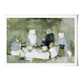 Bears At The Table Art Print Bears At The Table Art Print wall art product Chromatic Storm Studio