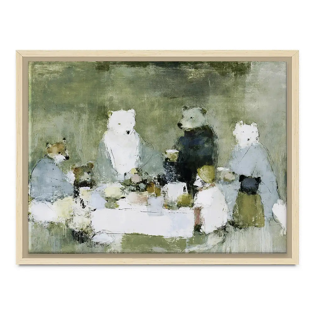 Bears At The Table Canvas Print Bears At The Table Canvas Print wall art product Chromatic Storm Studio