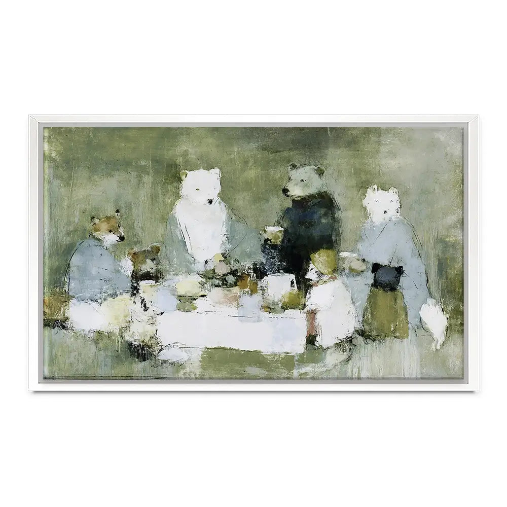 Bears At The Table Canvas Print Bears At The Table Canvas Print wall art product Chromatic Storm Studio