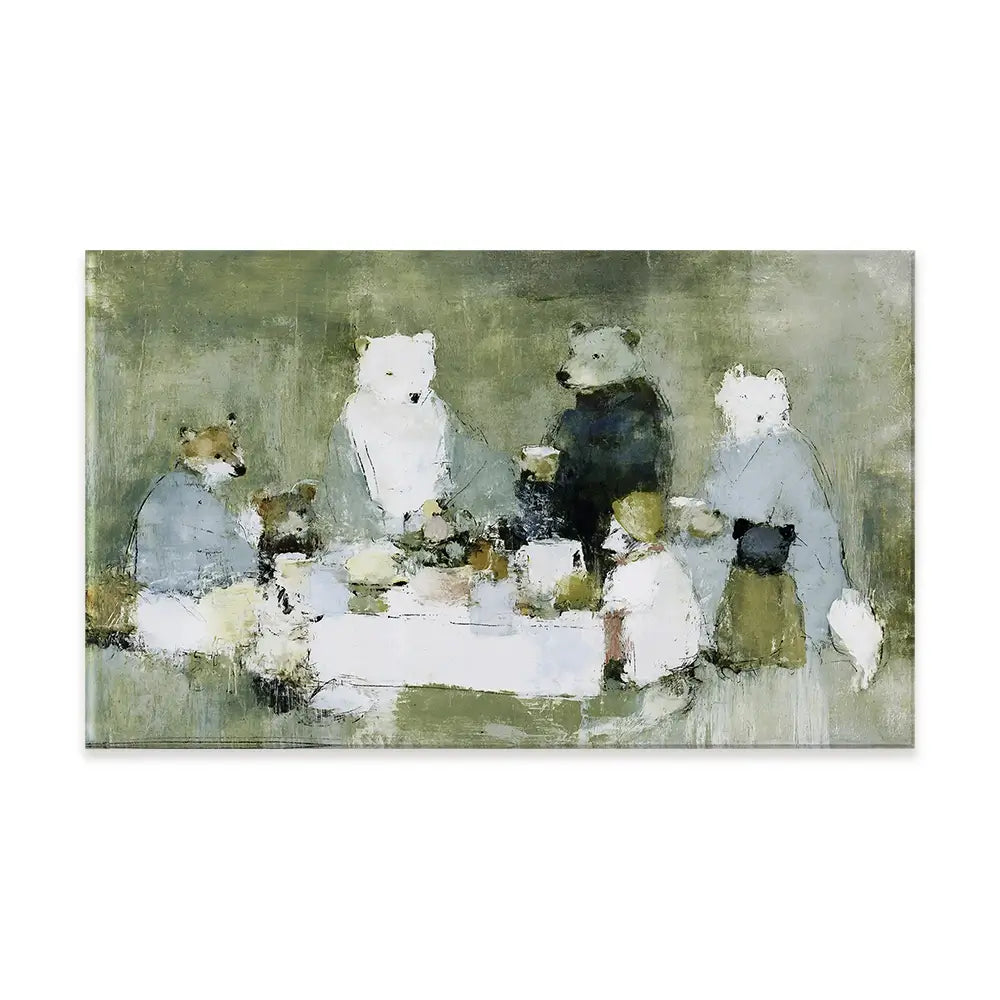 Bears At The Table Canvas Print Bears At The Table Canvas Print wall art product Chromatic Storm Studio