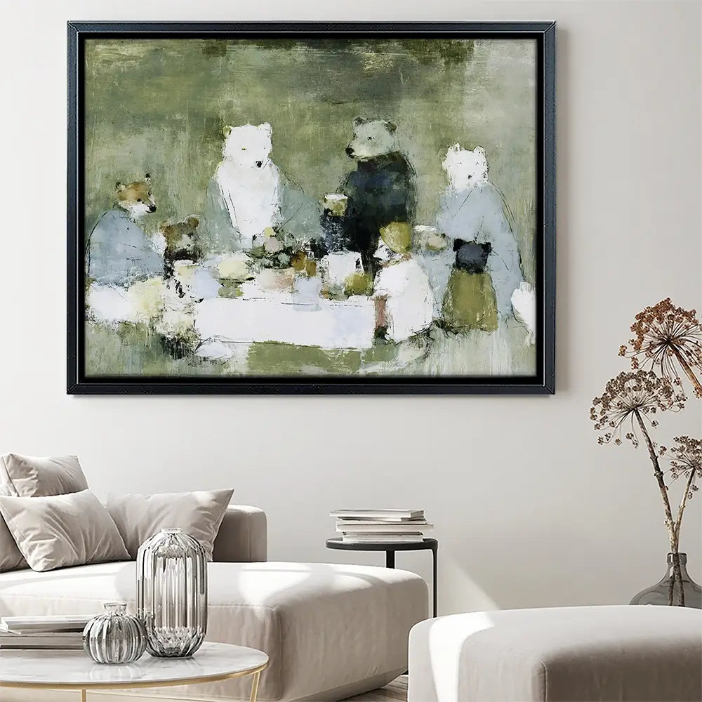 Bears At The Table Canvas Print Bears At The Table Canvas Print wall art product Chromatic Storm Studio