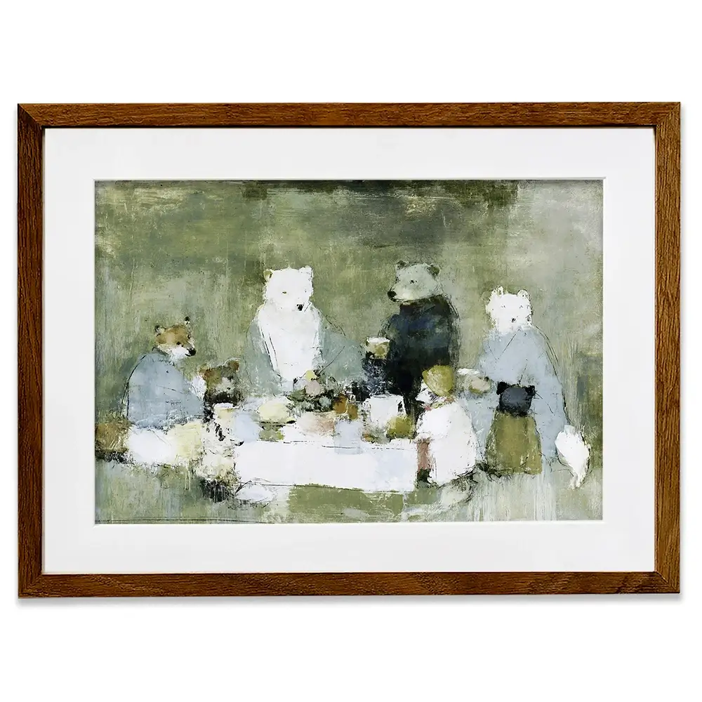 Bears At The Table Framed Art Print Bears At The Table Framed Art Print wall art product Chromatic Storm Studio